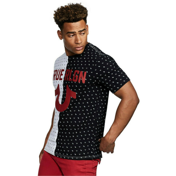 True Religion Mens Split Monogram Tee 
